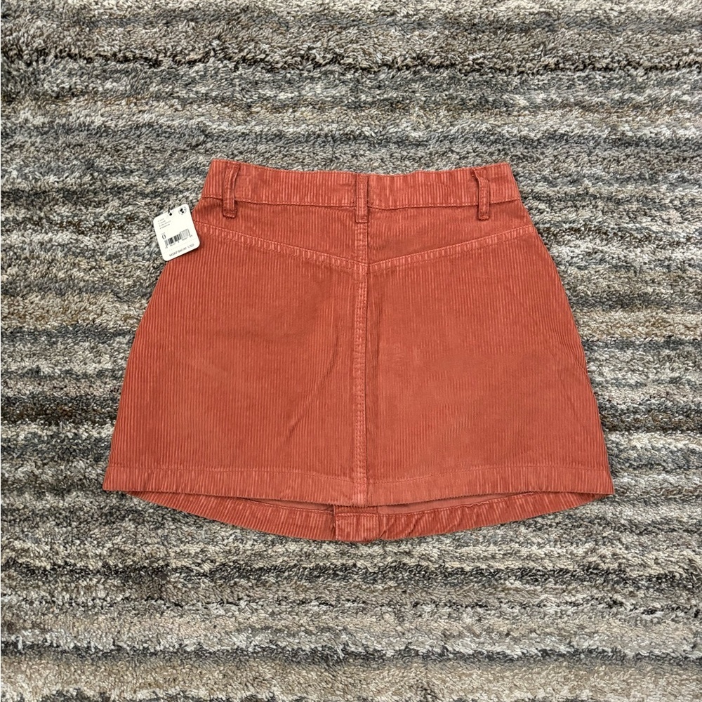 Free People Rust Corduroy Button-Front Mini Skirt - Picture 10 of 14